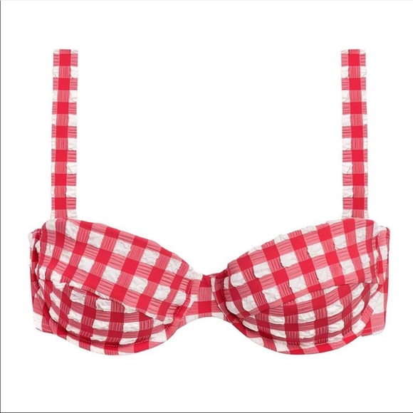 Montce Other - Montce Red Gingham Bustier Bikini Top